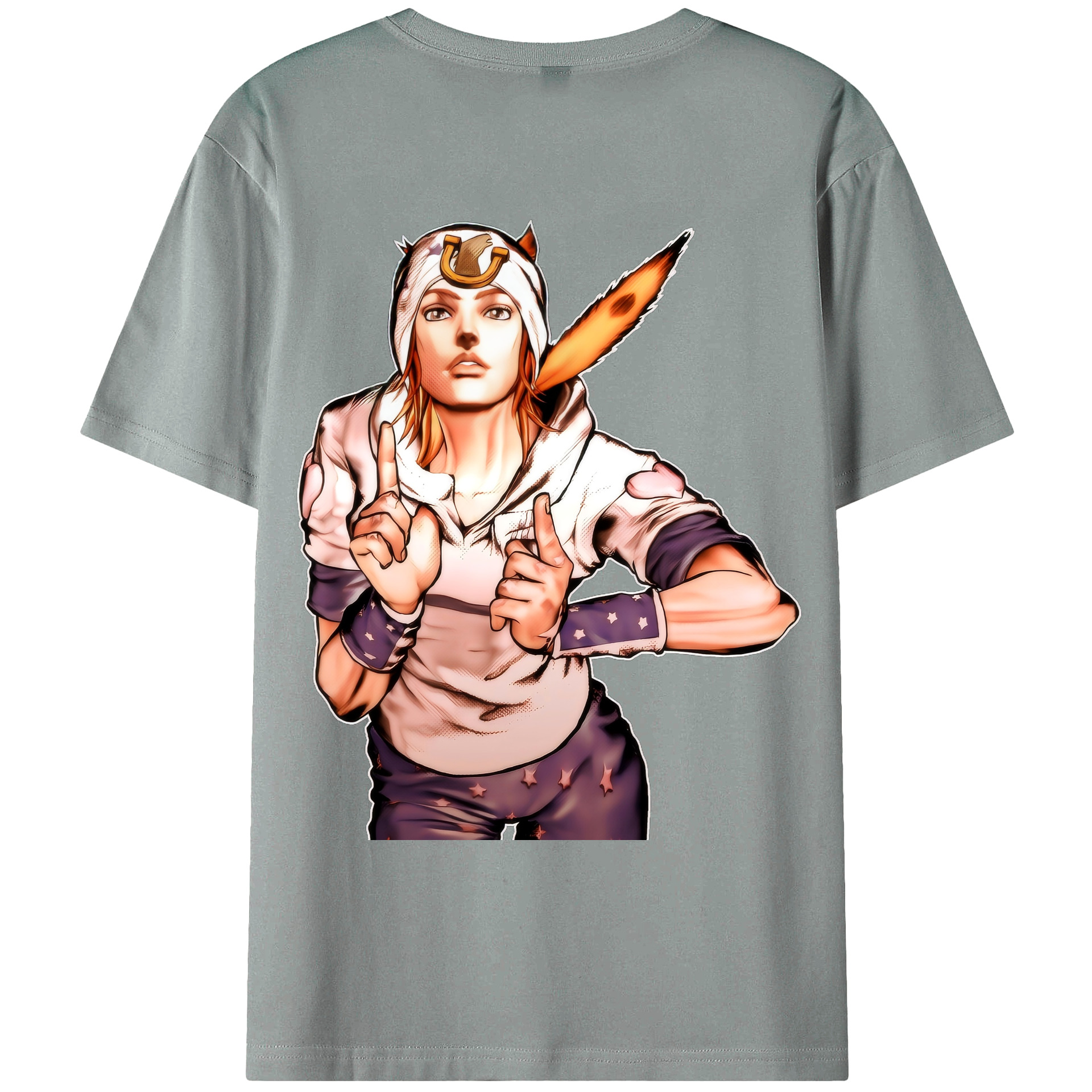 （画像用） ジョジョの奇妙な冒険 ジョナサン?ジョースター JoJo's Bizarre Adventure Jonathan Joestar 綿100％ メンズ半袖Tシャツ（バックプリント） 通気性